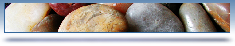 data and analytics graphic header - polished river stones