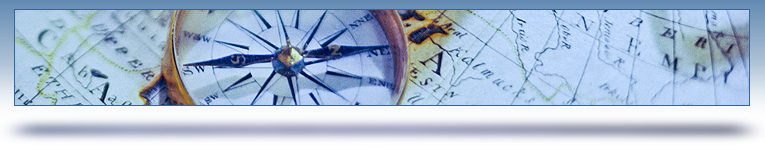 sitemap graphic header - compass on top of map